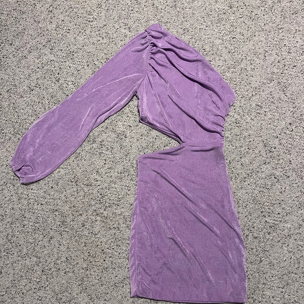 One-Shoulder Purple Dress